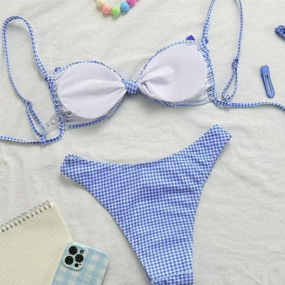 Damen Bikini-Set mit Rüschendetails und verstellbaren Trägern R&B