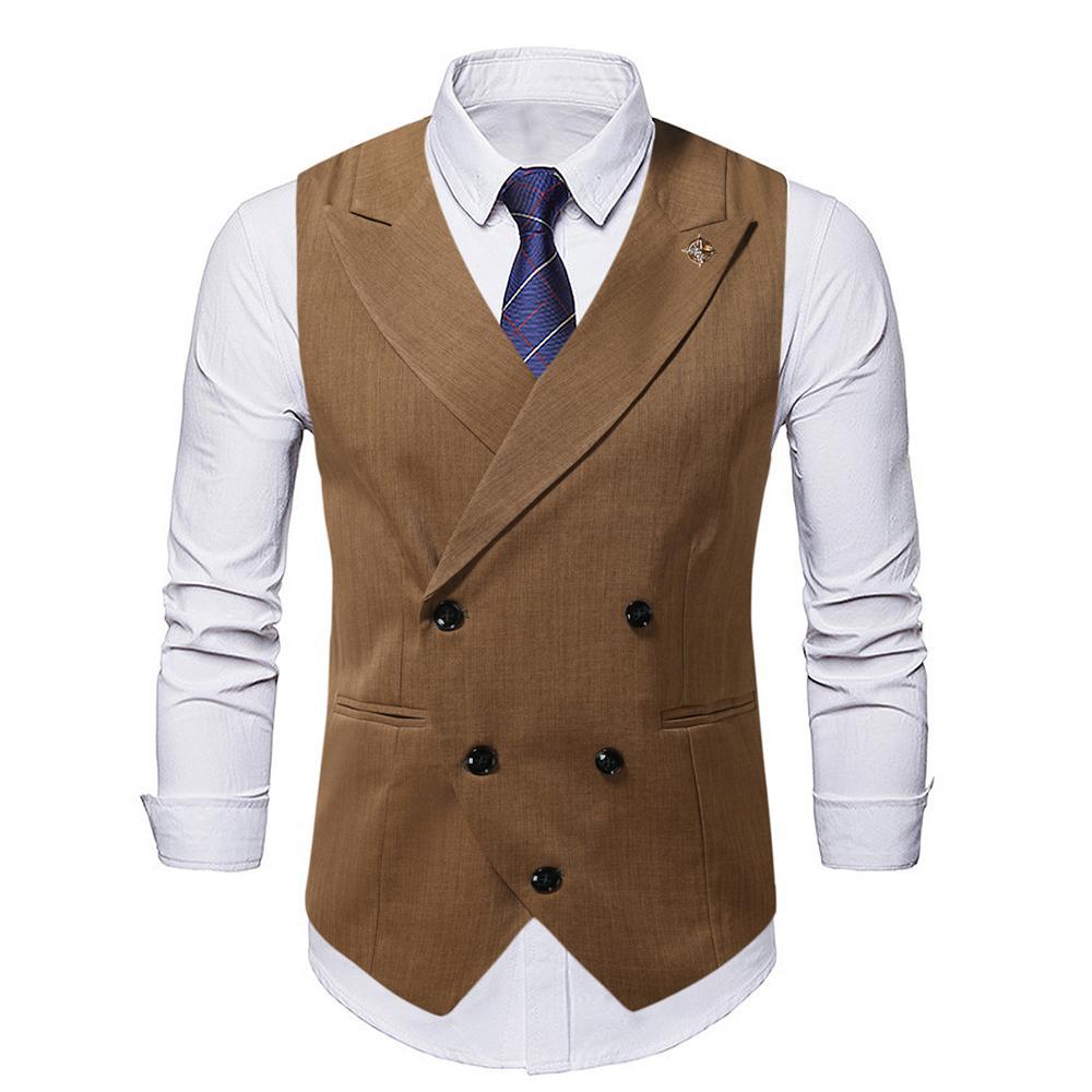 Herren elegante Business-Weste mit doppelter Knopfleiste und feiner Textur R&B