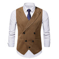 Herren elegante Business-Weste mit doppelter Knopfleiste und feiner Textur