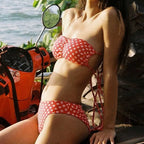 Damen Bandeau-Bikini mit verspieltem Knotendetail R&B
