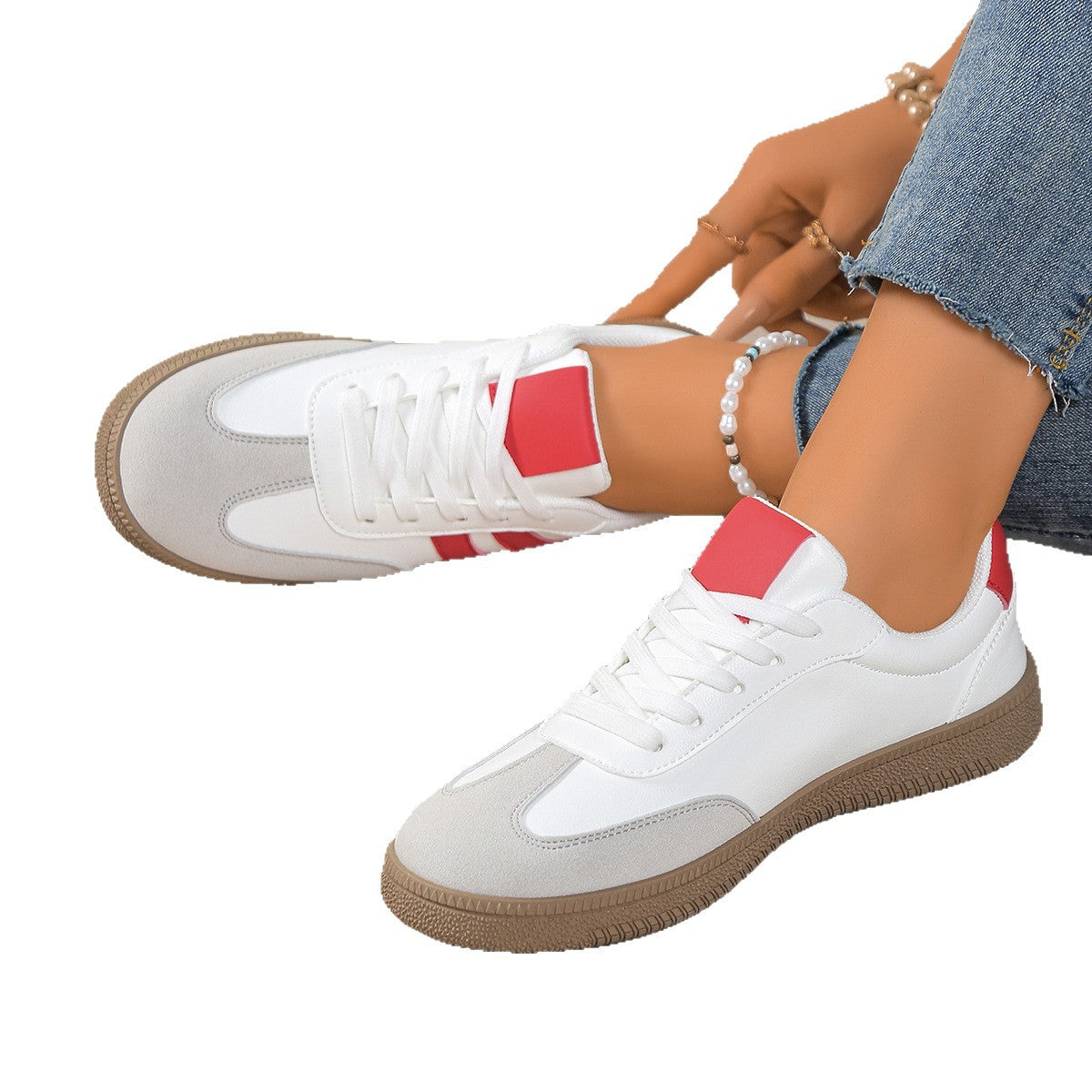 Damen Sportliche Sneakers mit eleganten Metallic-Details R&B