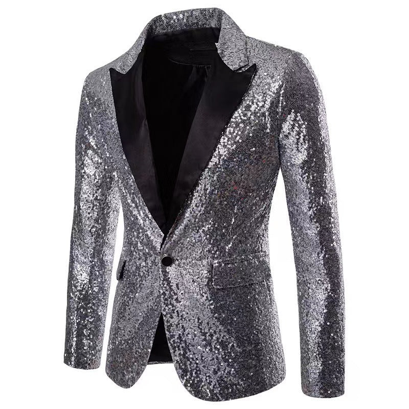 Herren schimmernder Pailletten Blazer R&B