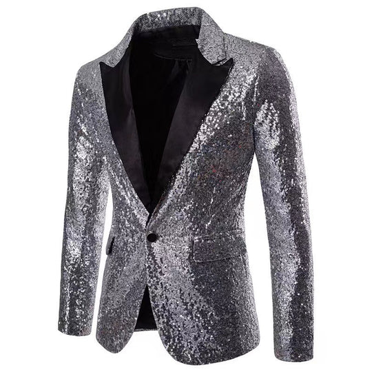 Herren schimmernder Pailletten Blazer R&B