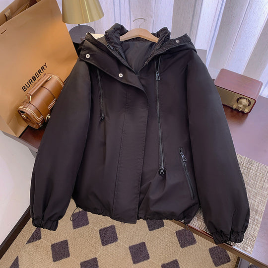 Damen Leichte Übergangsjacke mit verstellbarem Kapuzenkragen und praktischen Taschen R&B
