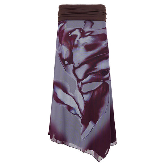 Damen Eleganter Maxirock mit farbenfrohem floralem Muster und komfortablem elastischem Bund R&B