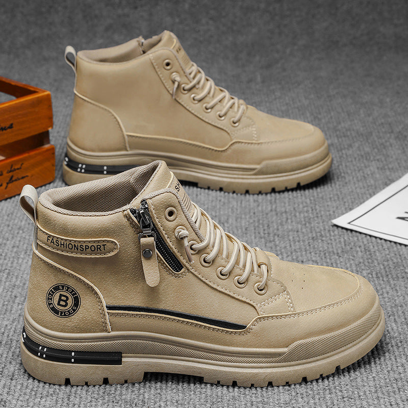 Damen Hohe Schnürstiefel mit praktischer Reißverschlussöffnung und robuster Profilsohle