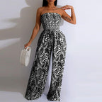 Damen One-Shoulder Jumpsuit mit floralem Design und elastischem Oberteil R&B