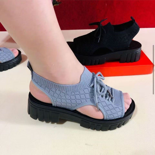 Damen Bequeme und leichte Sandalen mit elastischem Riemen und rutschfester Sohle R&B