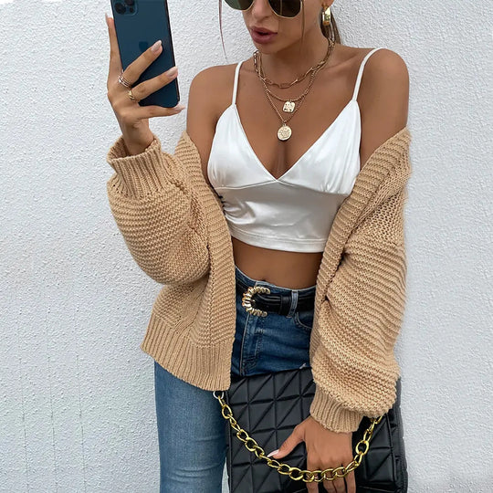 Damen Grober Strickcardigan mit lässigem Schnitt R&B