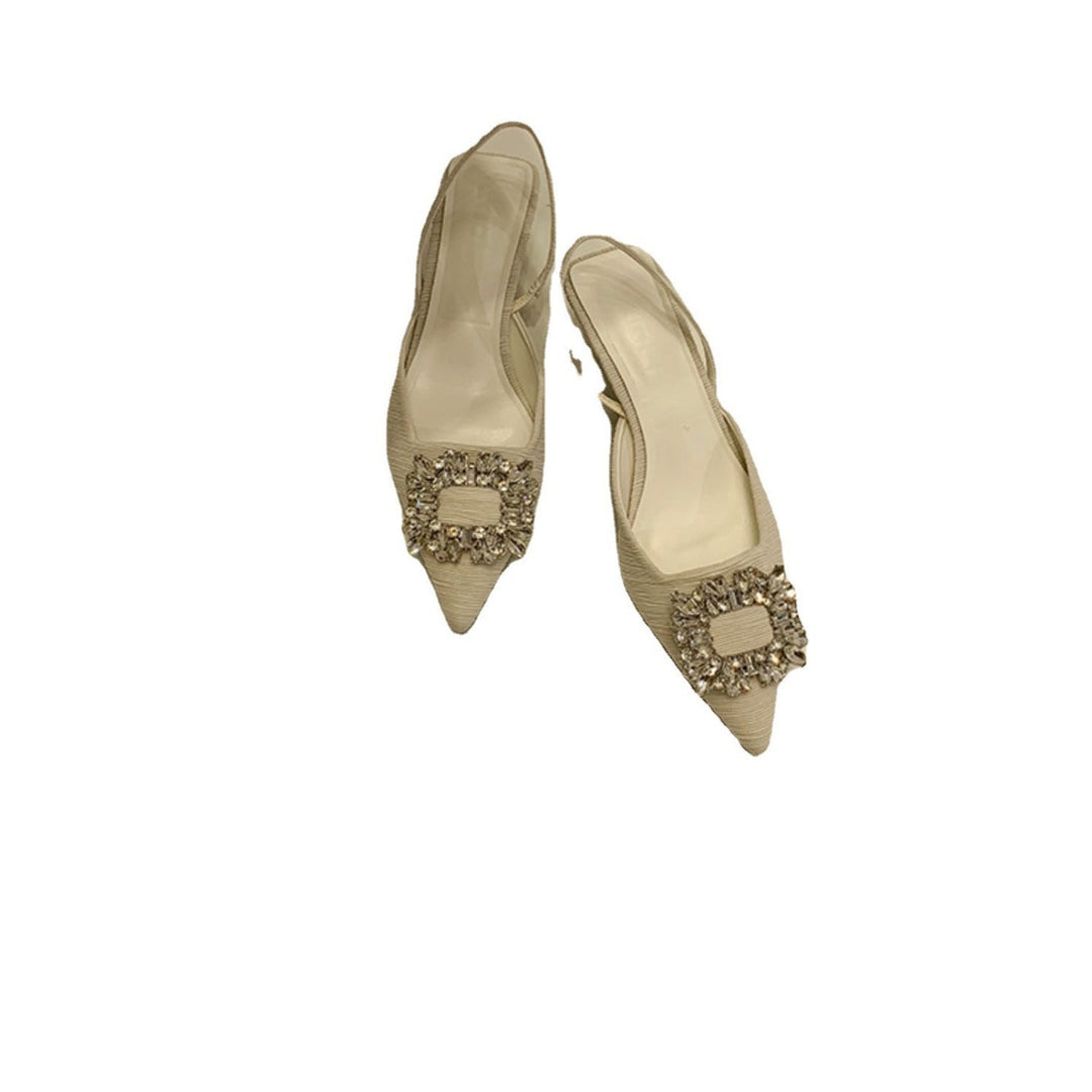 Damen Slingback-Pumps mit glänzenden Zierstein-Applikationen R&B