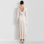 Damen Maxi-Kleid mit floralem Druck und langen Ärmeln R&B