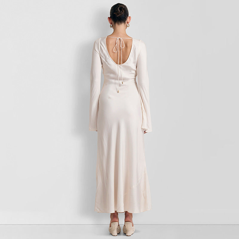 Damen Maxi-Kleid mit floralem Druck und langen Ärmeln R&B