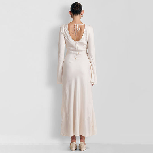 Damen Maxi-Kleid mit floralem Druck und langen Ärmeln R&B