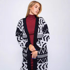 Damen Strickjacke mit kreativem Muster und lässigem Schnitt R&B