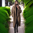 Damen Oversized Wollmantel mit doppelt-knöpfigem Design und lässigem Schnitt R&B