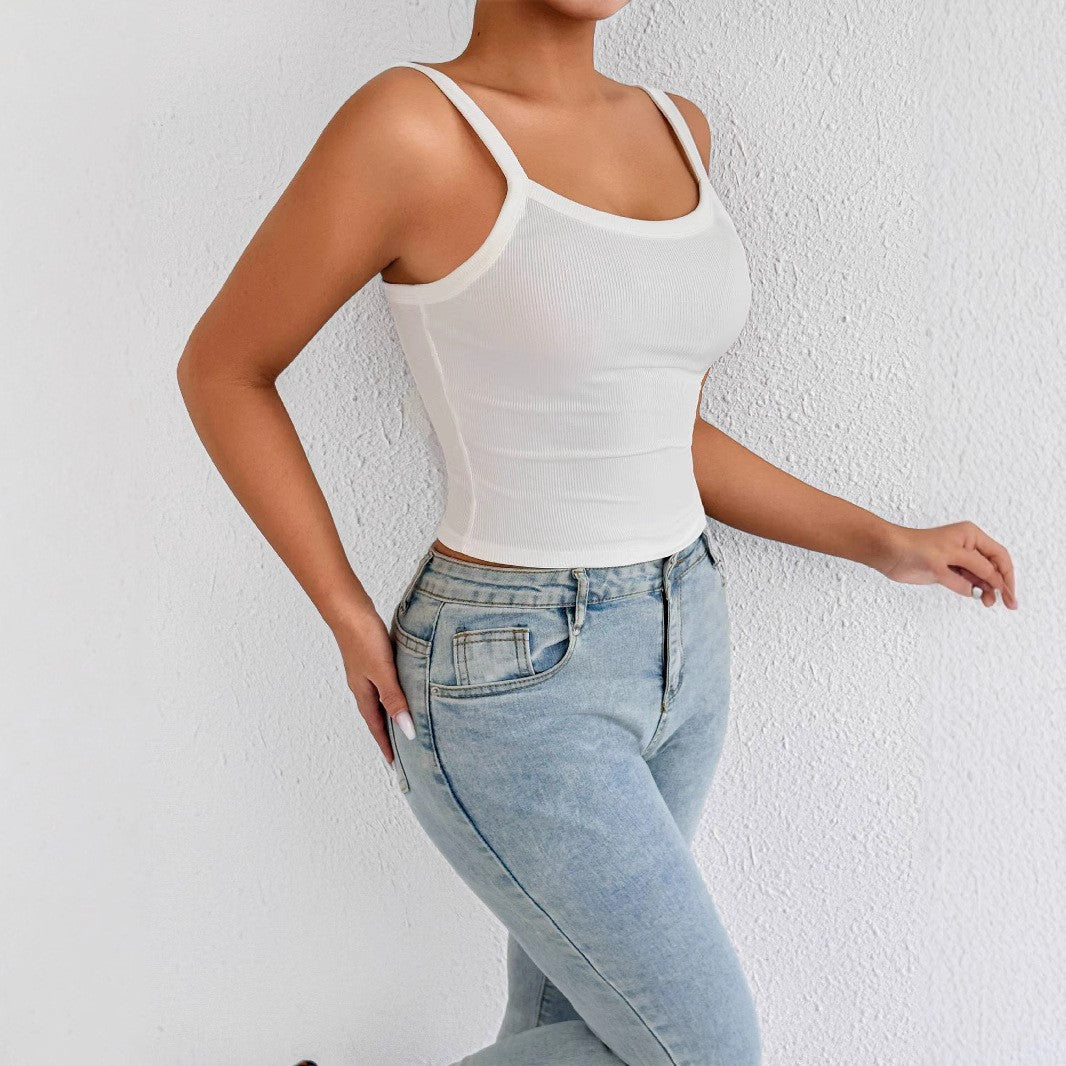 Damen Trägershirt aus Rippenstoff mit figurbetontem Schnitt R&B