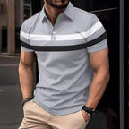 Herren Polohemd mit modernem Farbblockdesign und atmungsaktiven Materialien