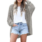Damen offene Strickjacke