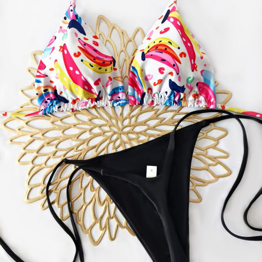 Damen Bikini-Set mit trendigem Animal-Print und modischem Schleifen-Detail R&B