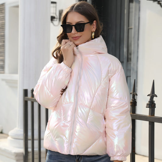 Damen Hochglänzende Steppjacke R&B