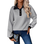 Damen stylischer und bequemer Sweatshirt mit Kragen R&B