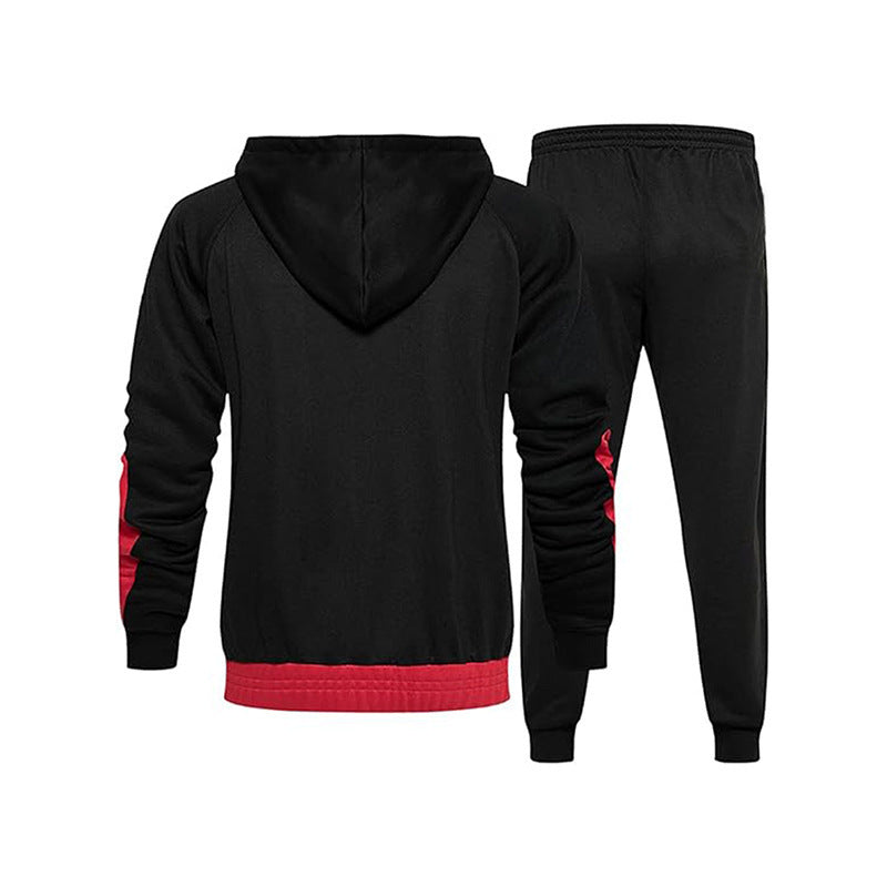Herren Sportlicher Trainingsanzug mit kontrastreichem Design und elastischen Bündchen R&B