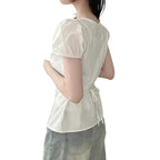 Damen Elegantes Blusenoberteil mit Rüschendetails und taillierter Silhouette R&B