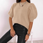Damen Puffärmel Strickpullover R&B