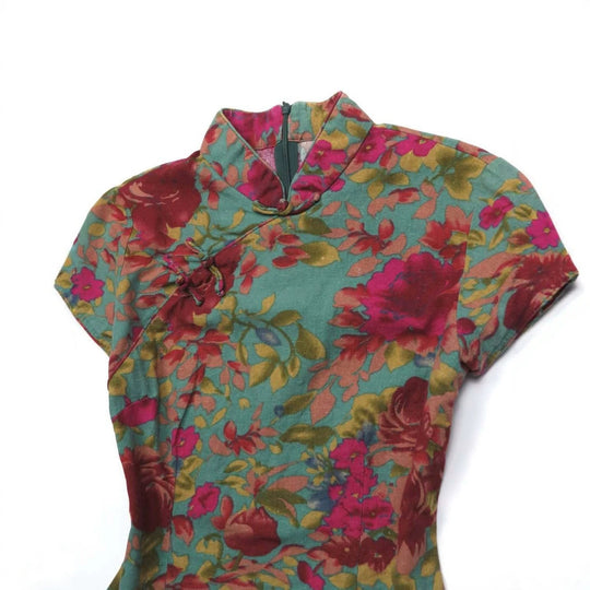 Damen Blumiges Oberteil mit Stehkragen R&B
