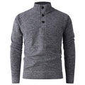 Herren Strickpullover mit hohem Kragen und durchgehendem Knopfverschluss R&B