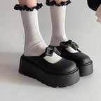 Damen Plateau Clogs mit verspieltem Schleifen-Design