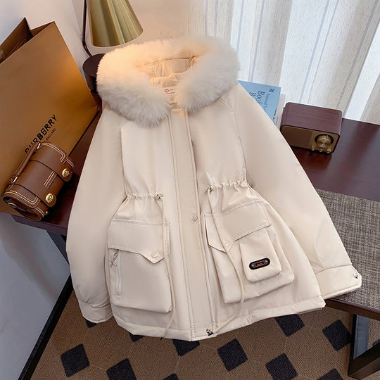 Damen Winterjacke mit abnehmbarem Kunstpelzkragen und praktischen Taschen R&B
