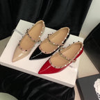 Damen Ballerina-Schuhe mit dekorativem Riemen und eleganten Akzenten