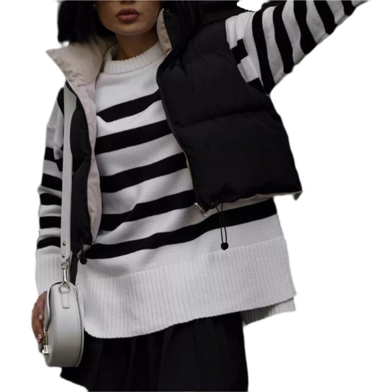 Damen Oversized Pullover mit Streifenmuster R&B