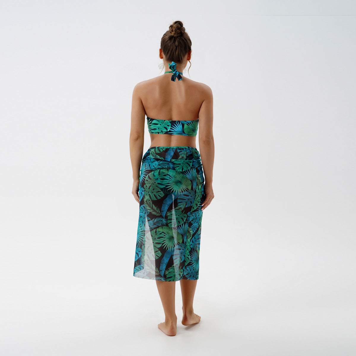 Damen Modischer Bikini mit transparenter Strandpareo R&B