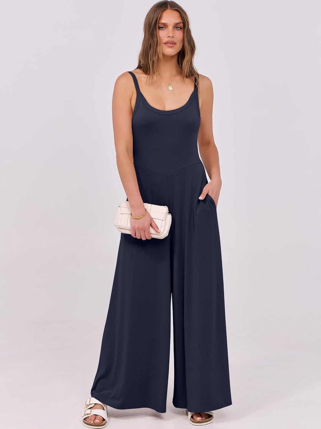Damen eleganter Jumpsuit mit weitem Bein und komfortablem Schnitt R&B