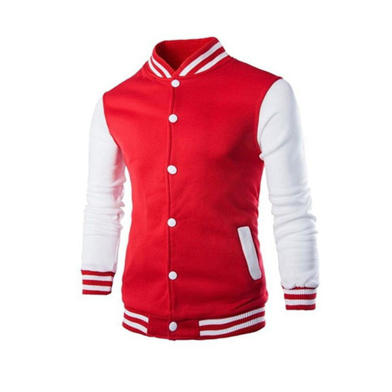 Herren Sportliche Collegejacke mit kontrastierenden Ärmeln und komfortablem Schnitt R&B