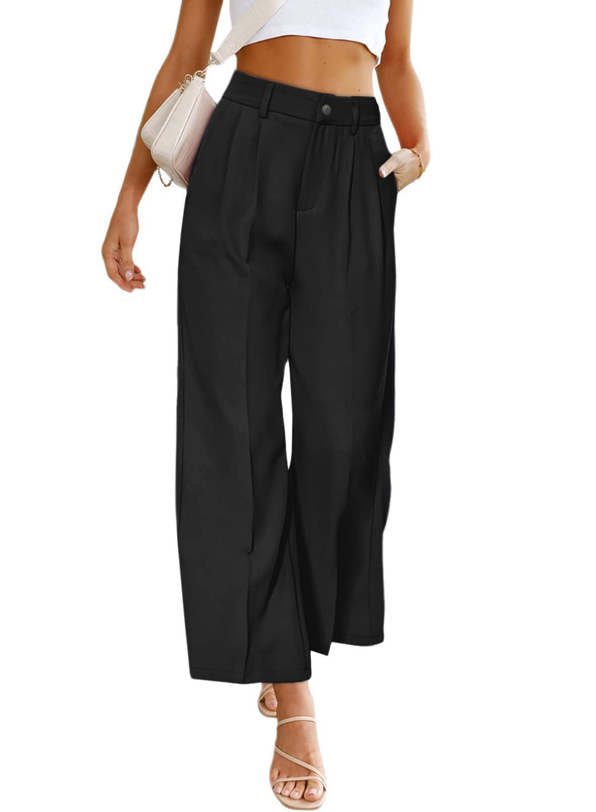 Damen Weite Hochspringhose mit elegantem Faltenwurf R&B
