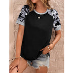 Damen Raglan-T-Shirt mit Camouflage-Details R&B