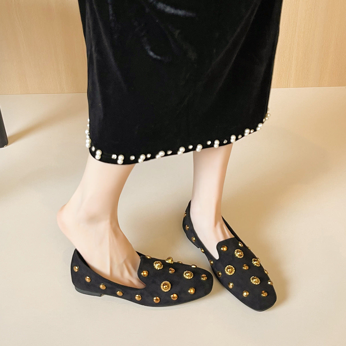 Damen Mokassin-Schuhe mit modischer Verzierungen und komfortabler Sohle