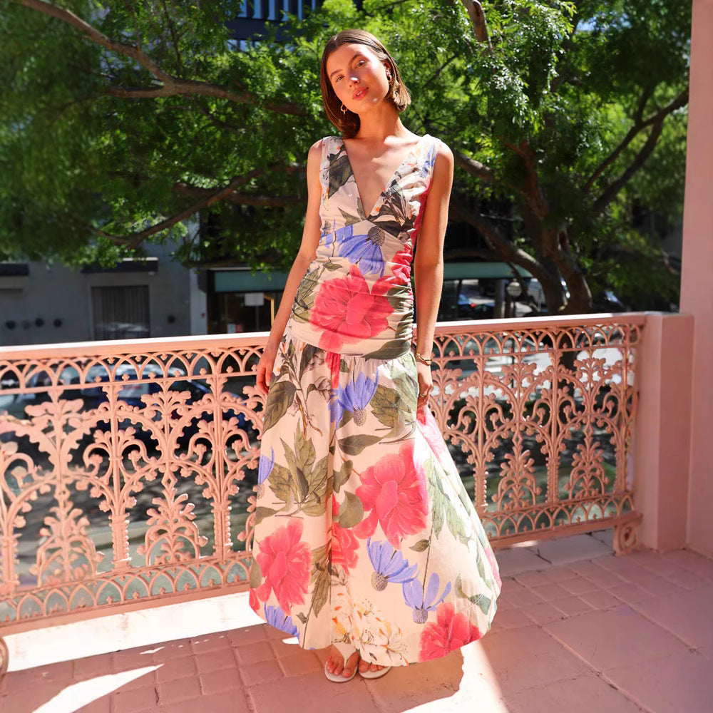 Damen Maxikleid mit floralem Muster R&B