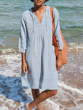 Damen lässiges Sommerkleid mit Kapuze und Taschen R&B