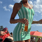 Damen Sommerkleid mit ärmellosem Design und raffinierten Falten R&B