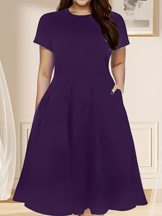 Damen lässiges Maxikleid mit praktischen Seitentaschen und elegantem Schnitt R&B