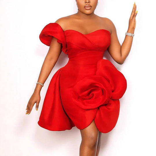 Damen Cocktailkleid mit floraler Drapierung R&B