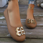 Damen Schicke Ballerinas mit glänzender Schnallenapplikation R&B