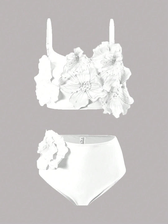 Damen Bikini-Set mit Blumenapplikationen R&B
