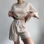 Damen Bequemes Loungewear-Set aus hochwertigem Sweatstoff mit lockerem Schnitt R&B