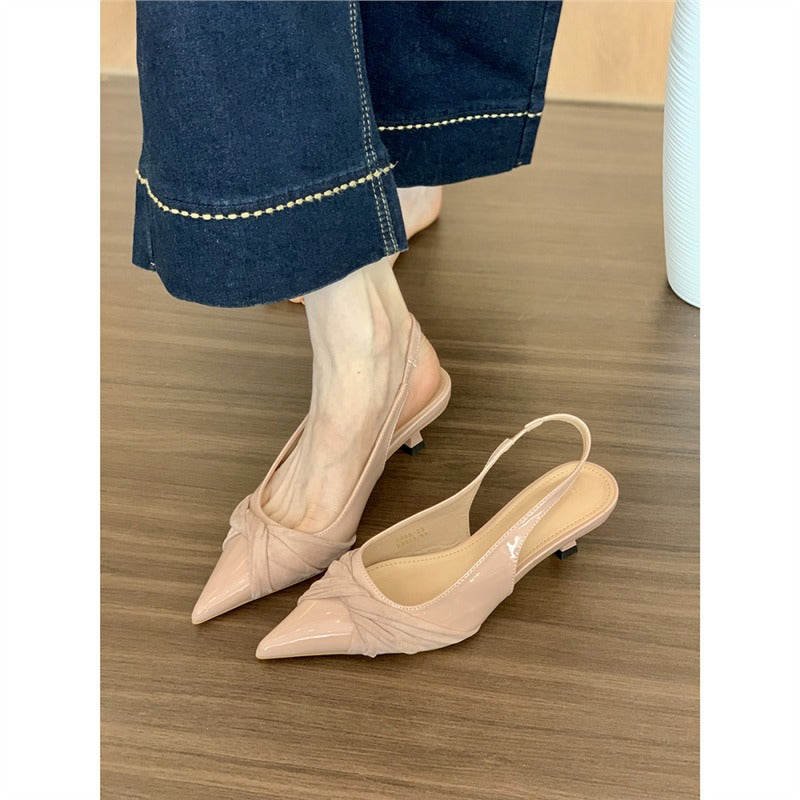 Damen spitze Slingback-Pumps mit elegantem Raffungseffekt R&B