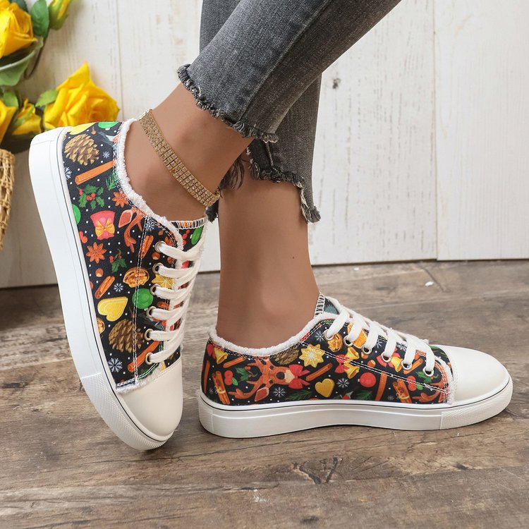 Damen Modische Sneaker mit buntem Print und bequemem Innenfutter R&B